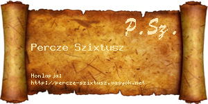 Percze Szixtusz névjegykártya